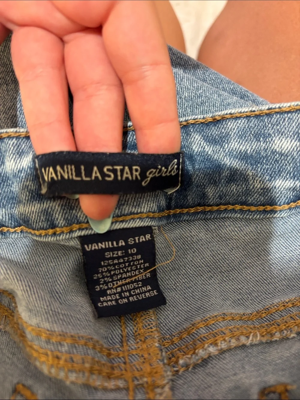 Vanilla Star Light Blue Bow-Print Flare Jeans